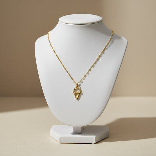 Gold Ice Cream Charm Necklace
