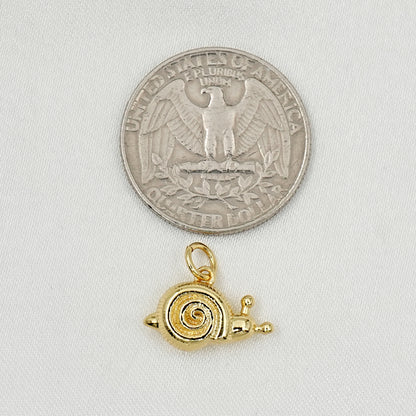 Gold Tiny Snail Charm