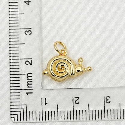Gold Tiny Snail Charm