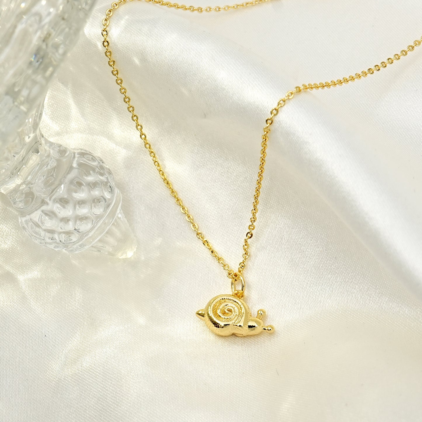 Gold Tiny Snail Charm