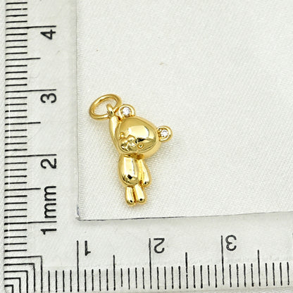 Gold Mini Teddy Bear Charm