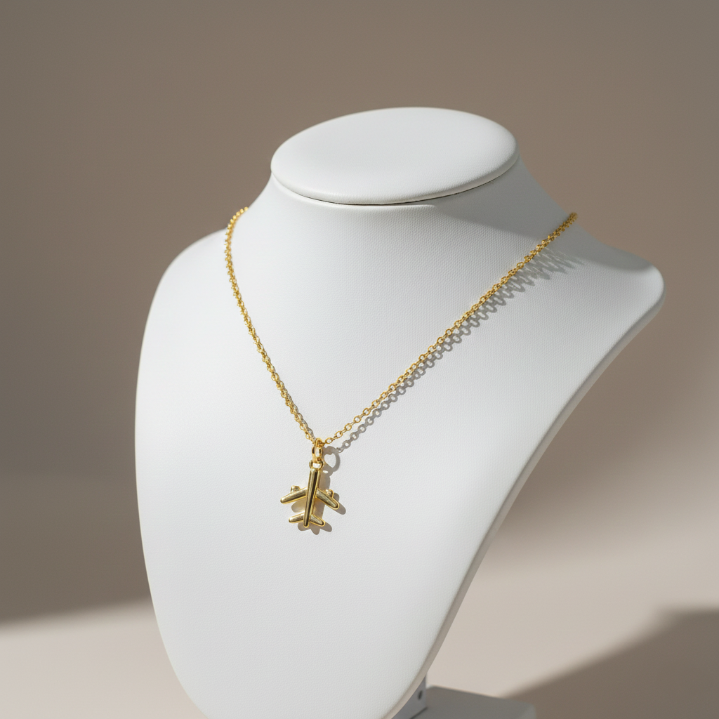 Mini Airplane Pendant Necklace