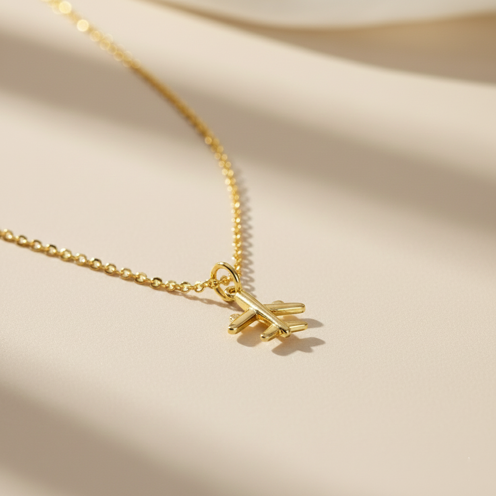 Mini Airplane Pendant Necklace