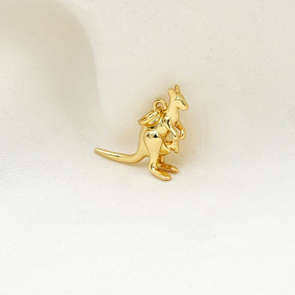 Gold Kangaroo Charm – Cute Australian Animal Pendant