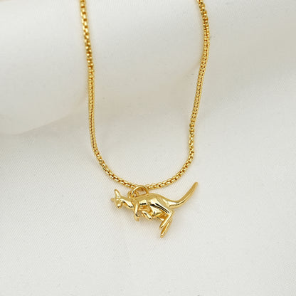Gold Kangaroo Charm – Cute Australian Animal Pendant