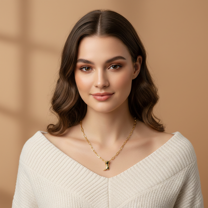 Yellow Gold Boot Charm Necklace