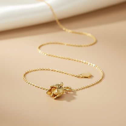 Gold Tulip Charm Necklace