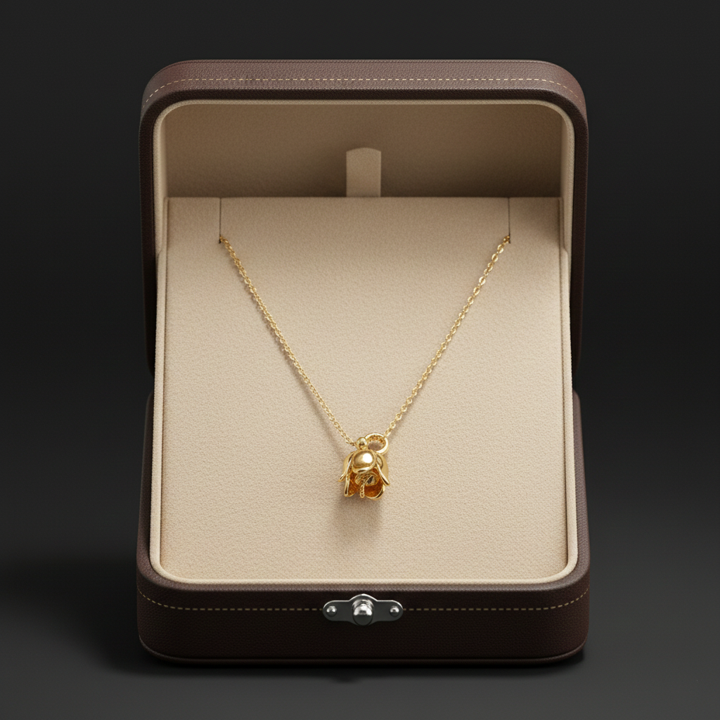 Gold Tulip Charm Necklace