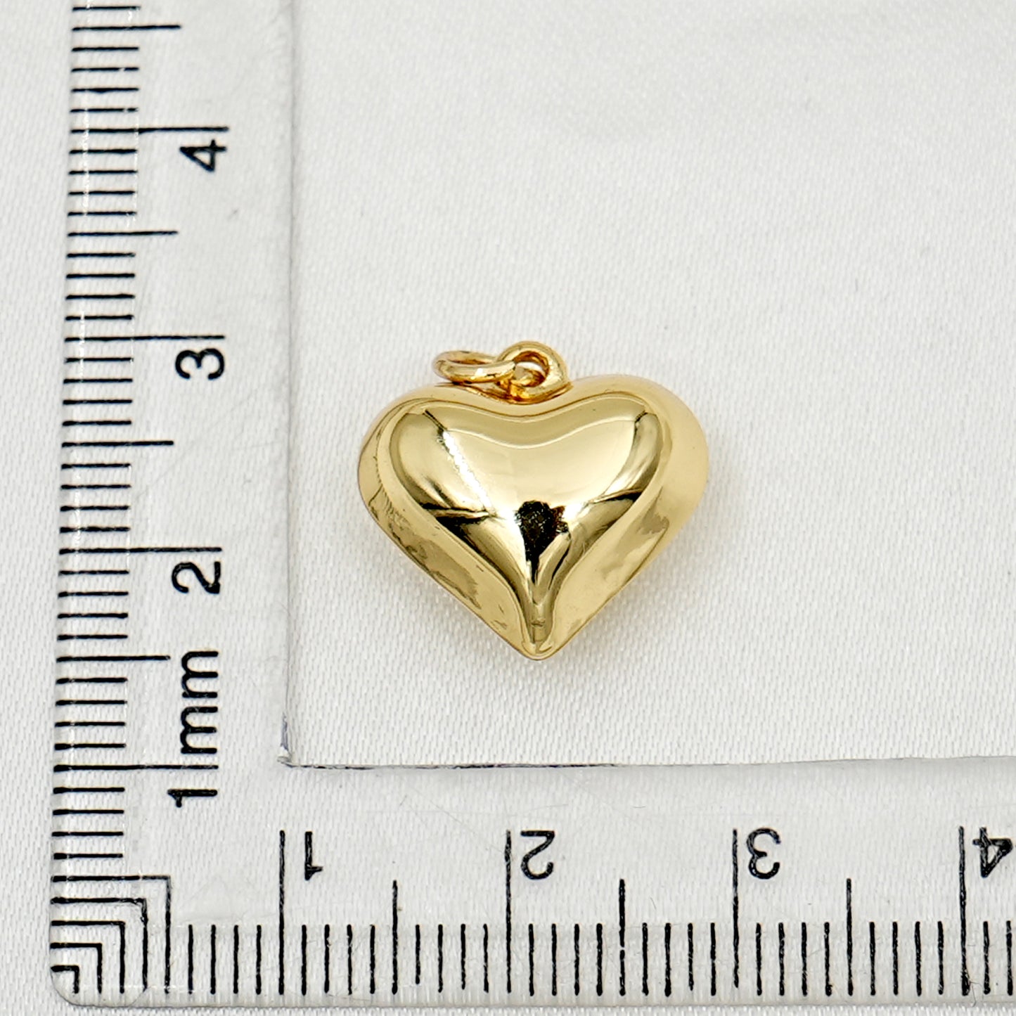 Polished Gold Puffy Heart Charm