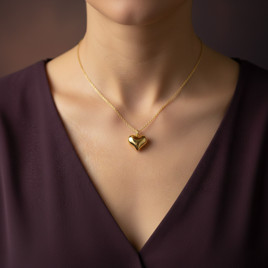 Gold Heart Necklace - Custom Charm Necklace