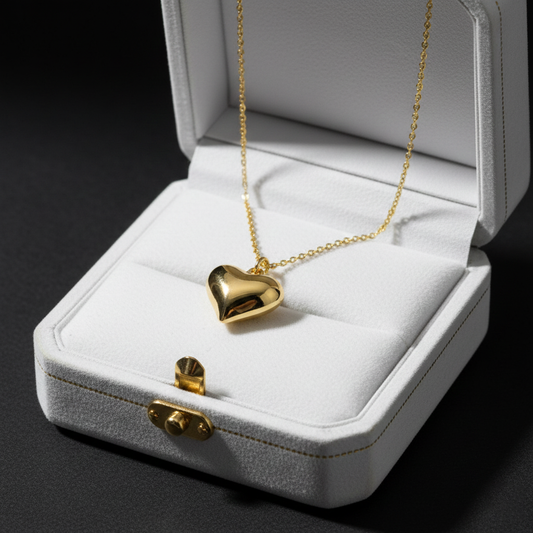 Gold Heart Necklace - Custom Charm Necklace