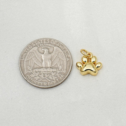 Gold Paw Print Charm