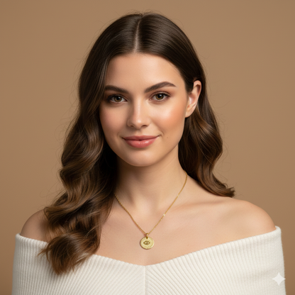Evil Eye Gold Medallion Necklace