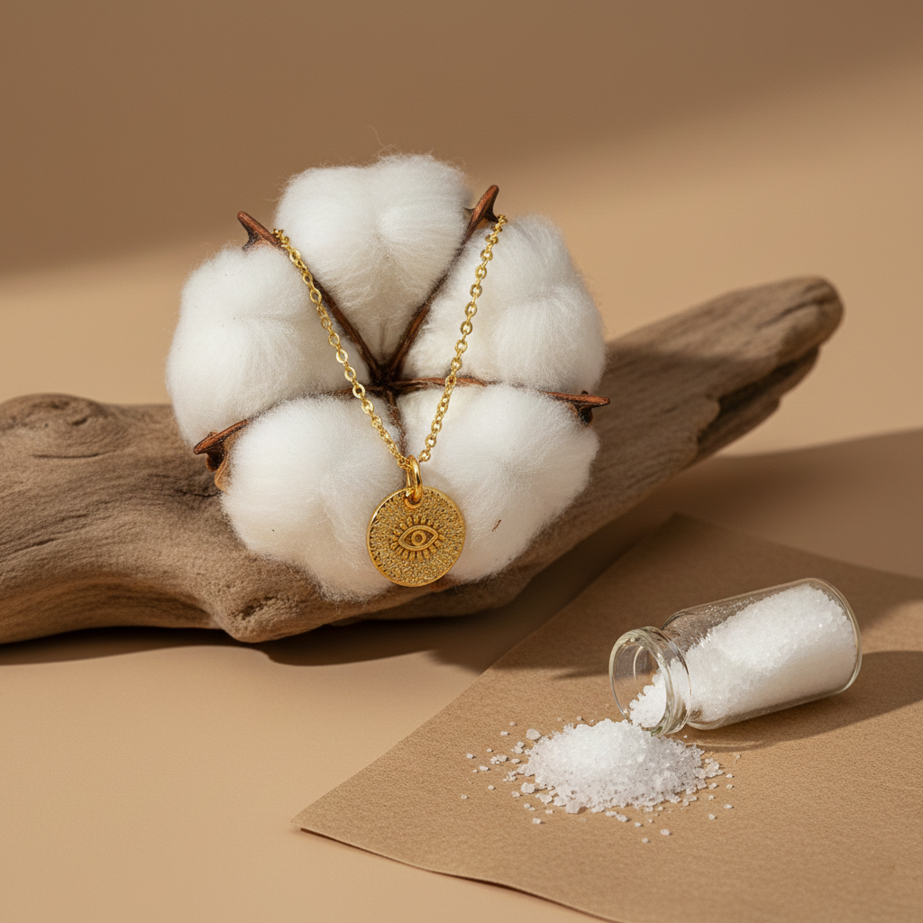 Evil Eye Gold Medallion Necklace