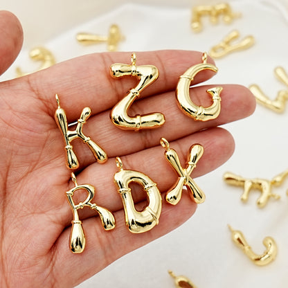 Gold Alphabet Initial Charm