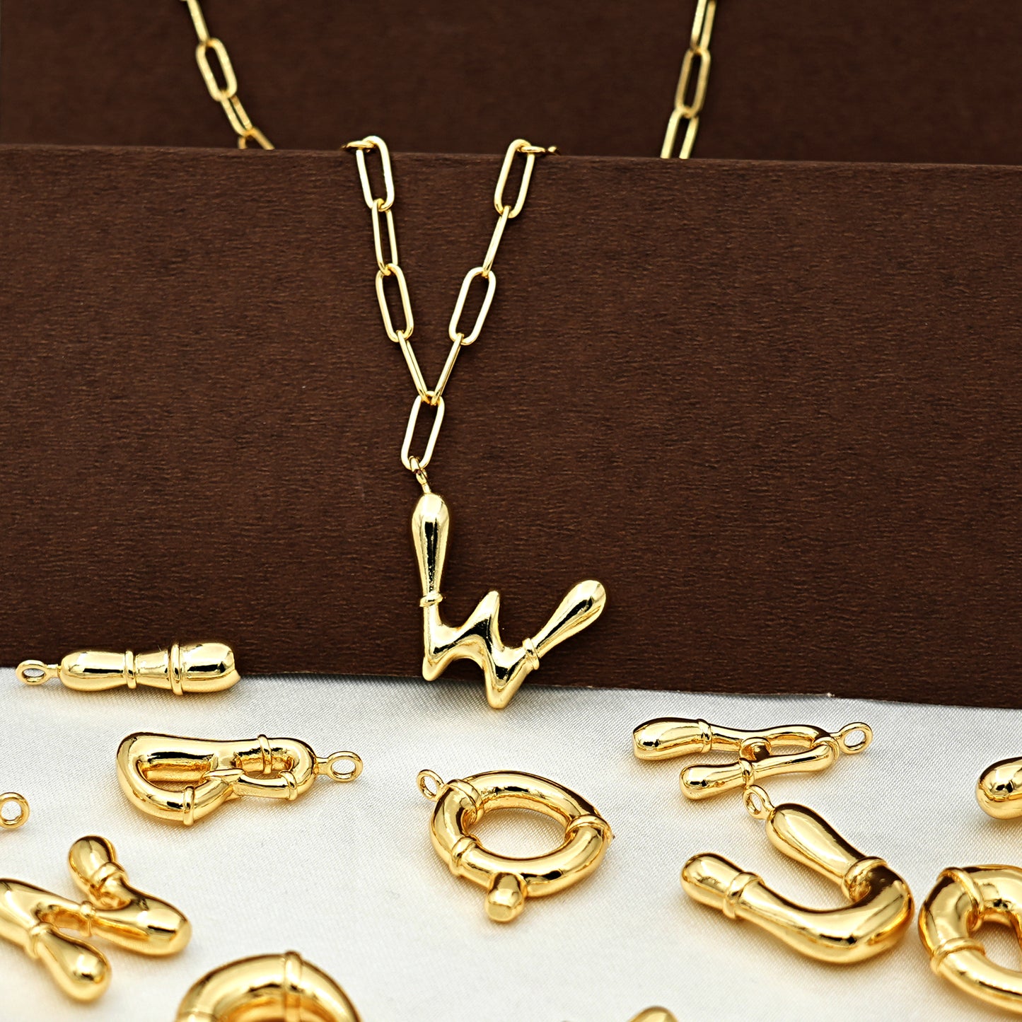 Gold Alphabet Initial Charm