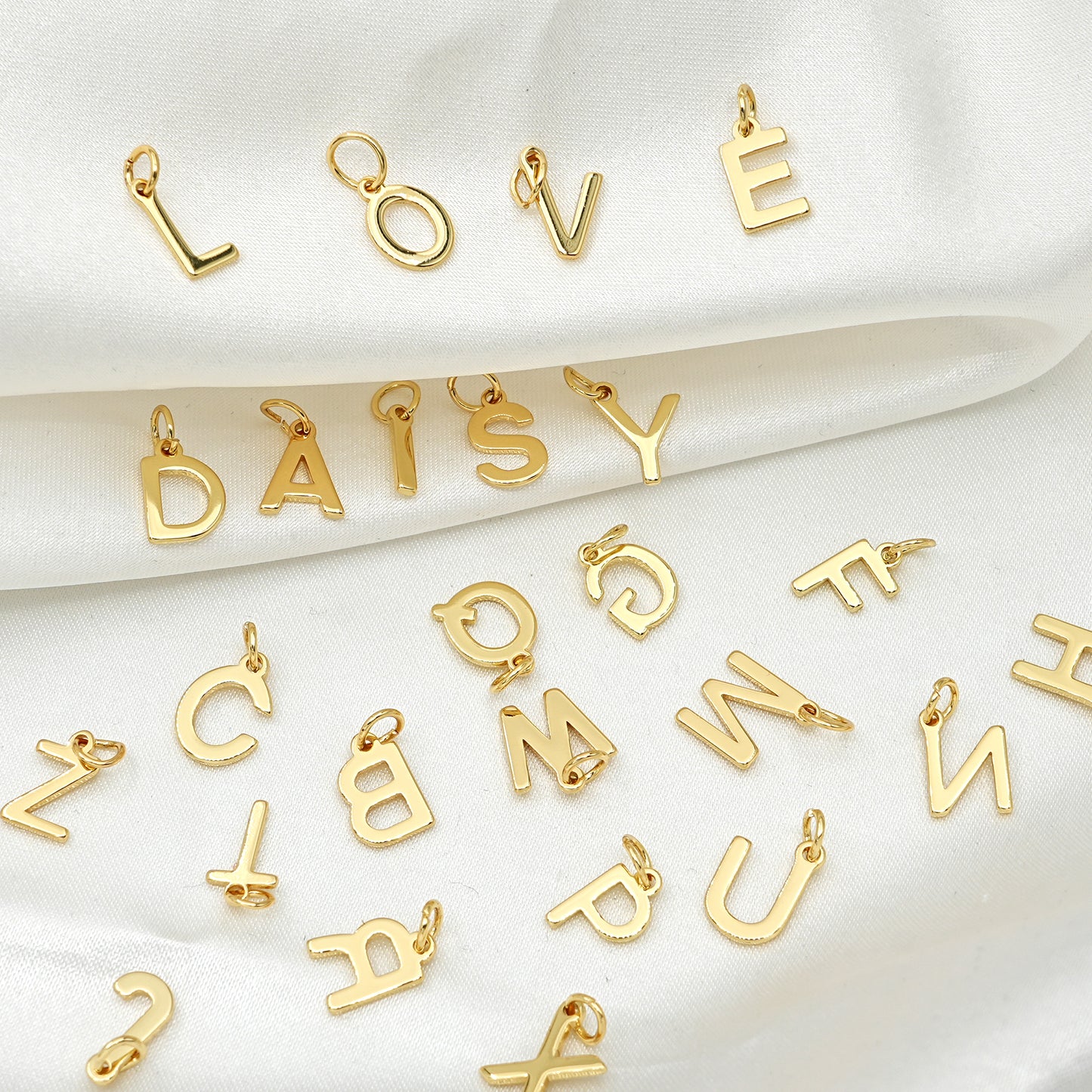 Gold Simple Alphabet Initial Charm