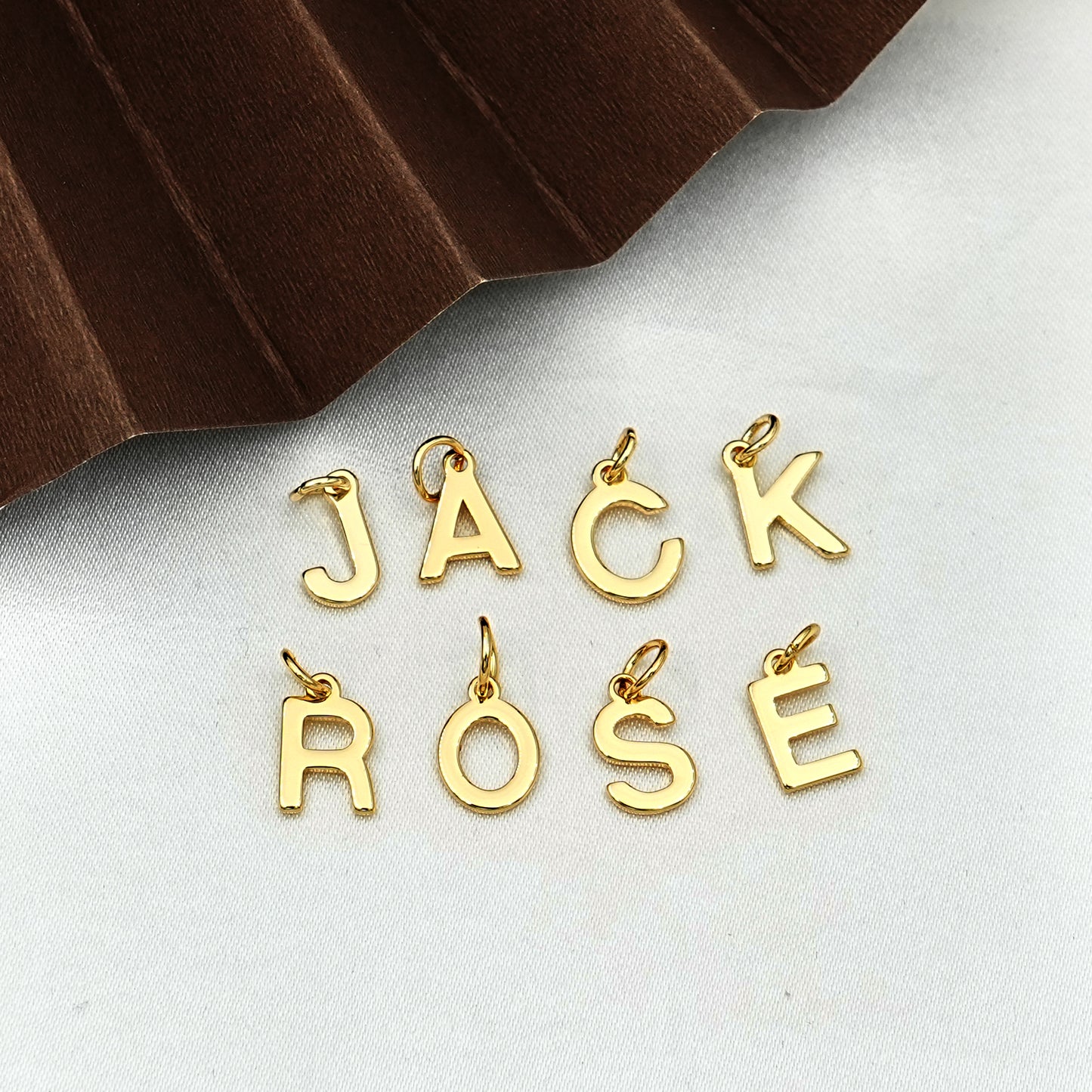 Gold Simple Alphabet Initial Charm