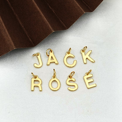 Gold Simple Alphabet Initial Charm