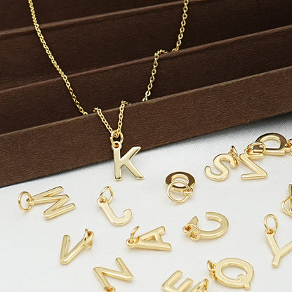 Gold Simple Alphabet Initial Charm