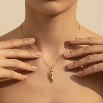 Eternal Embrace Gold Pendant Necklace