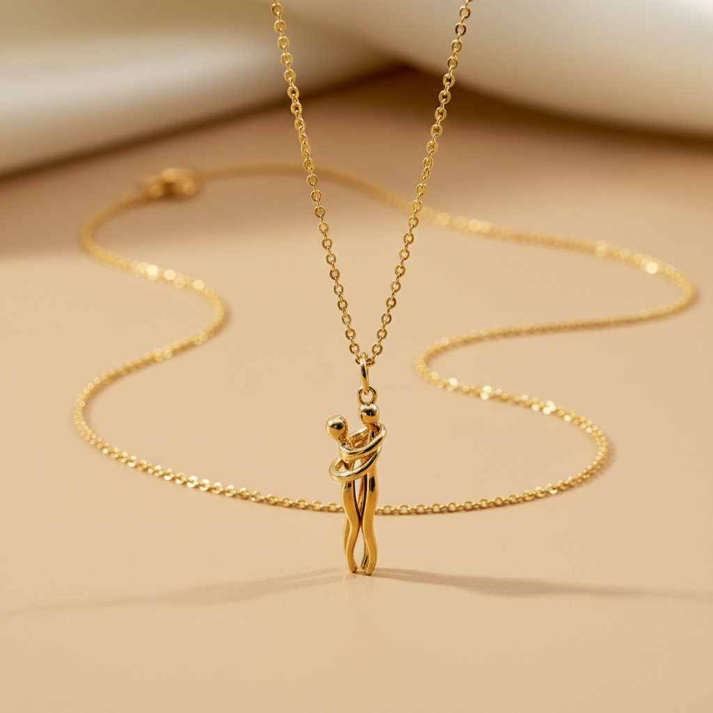 Eternal Embrace Gold Pendant Necklace