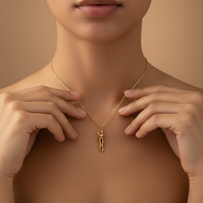 Eternal Embrace Gold Pendant Necklace