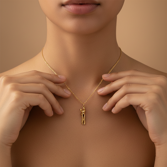 Eternal Embrace Gold Pendant Necklace