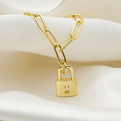 Gold Lock & Key Charm Set