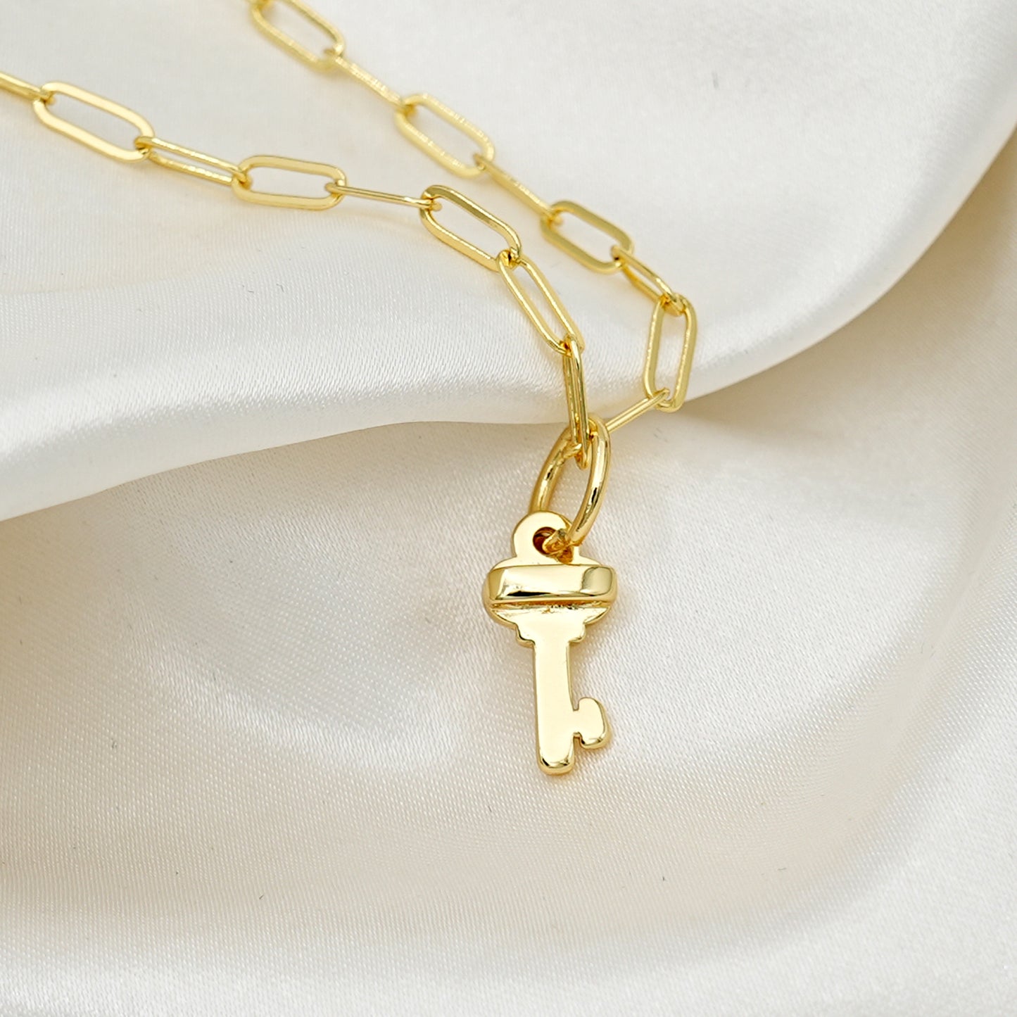 Gold Lock & Key Charm Set