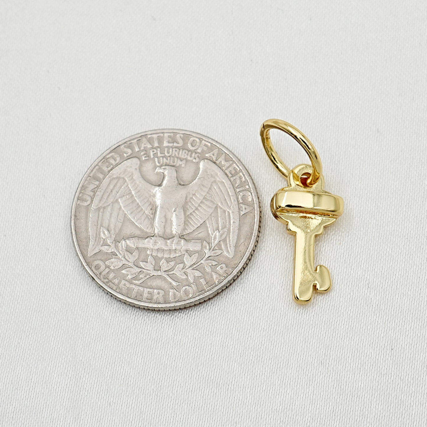 Gold Lock & Key Charm Set