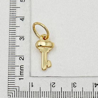 Gold Lock & Key Charm Set