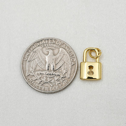 Gold Lock & Key Charm Set