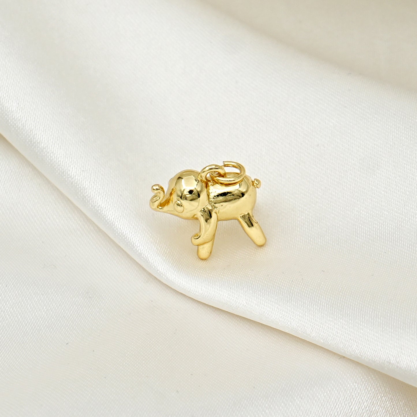 Gold Elephant Charm Pendant