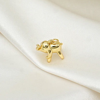 Gold Elephant Charm Pendant