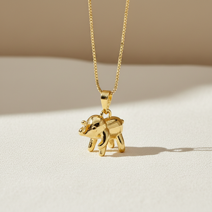 Gold Elephant Charm Pendant