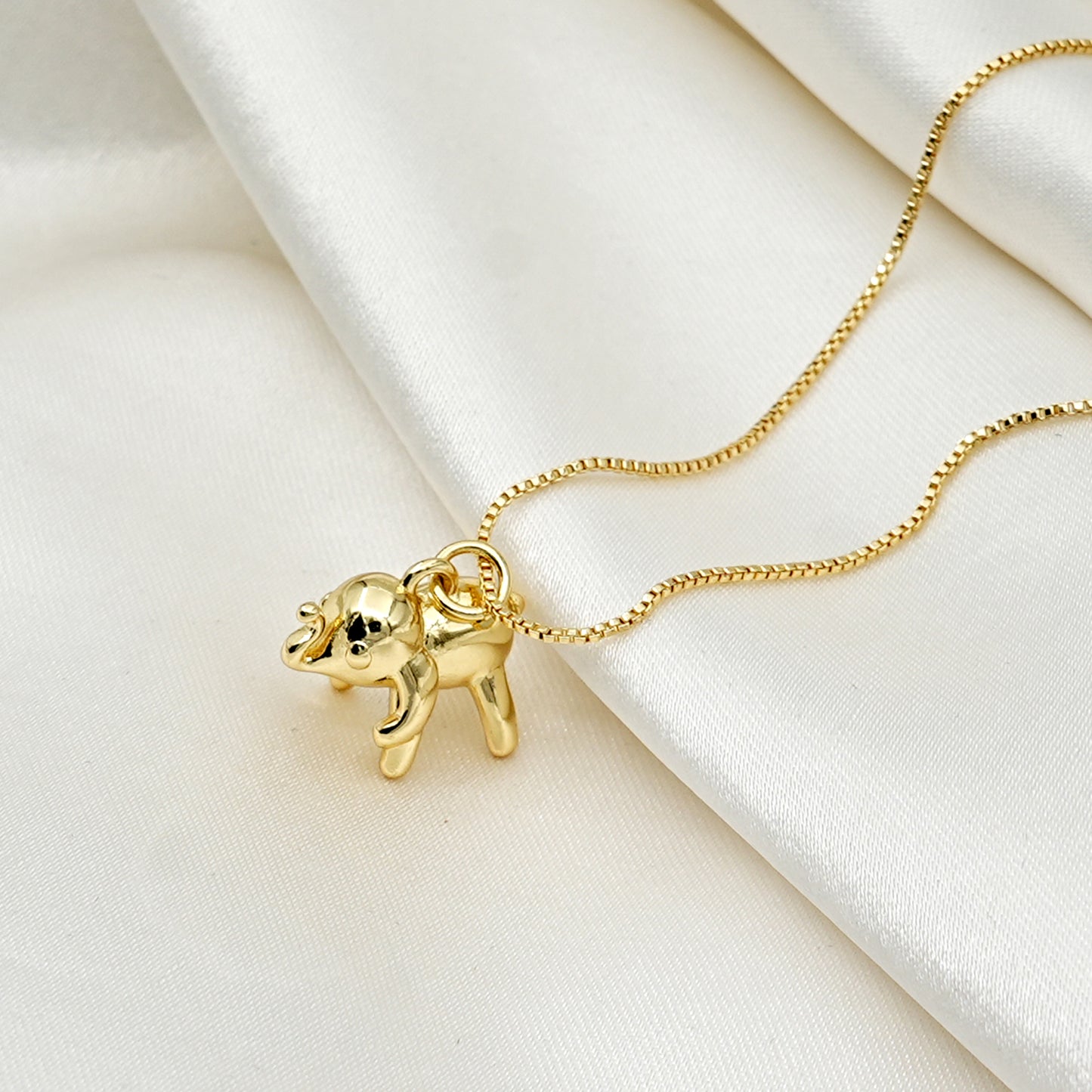 Gold Elephant Charm Pendant