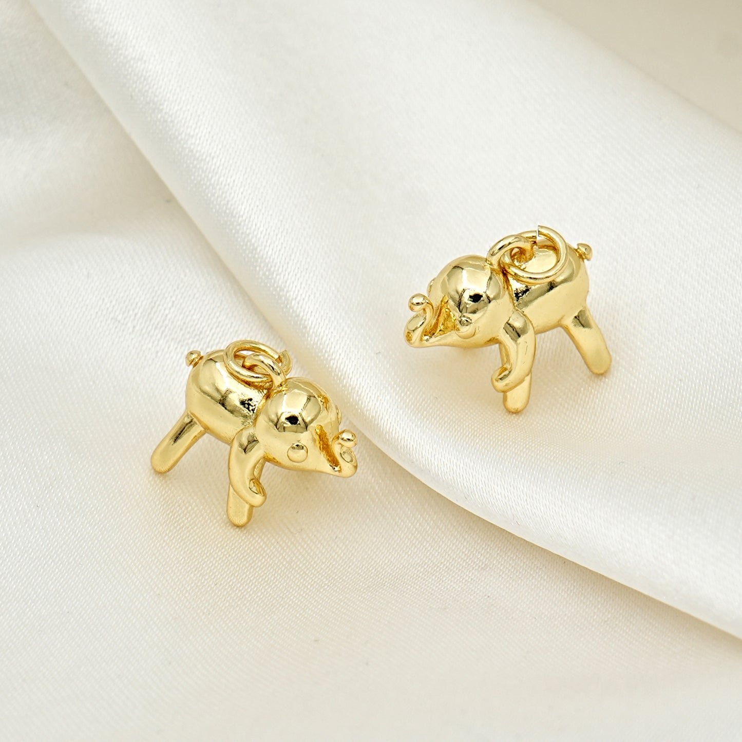 Gold Elephant Charm Pendant