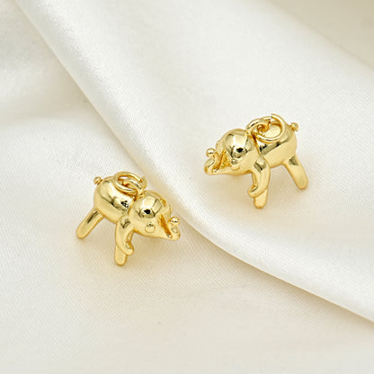 Gold Elephant Charm Pendant