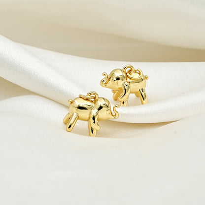 Gold Elephant Charm Pendant
