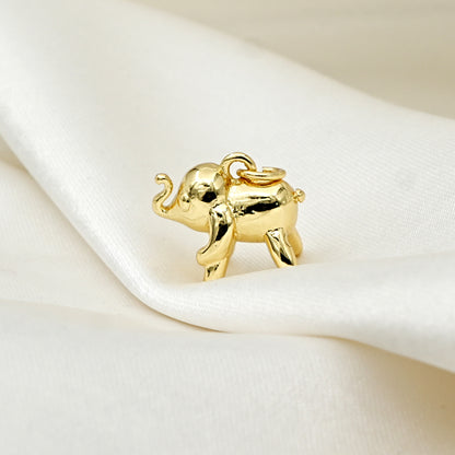 Gold Elephant Charm Pendant
