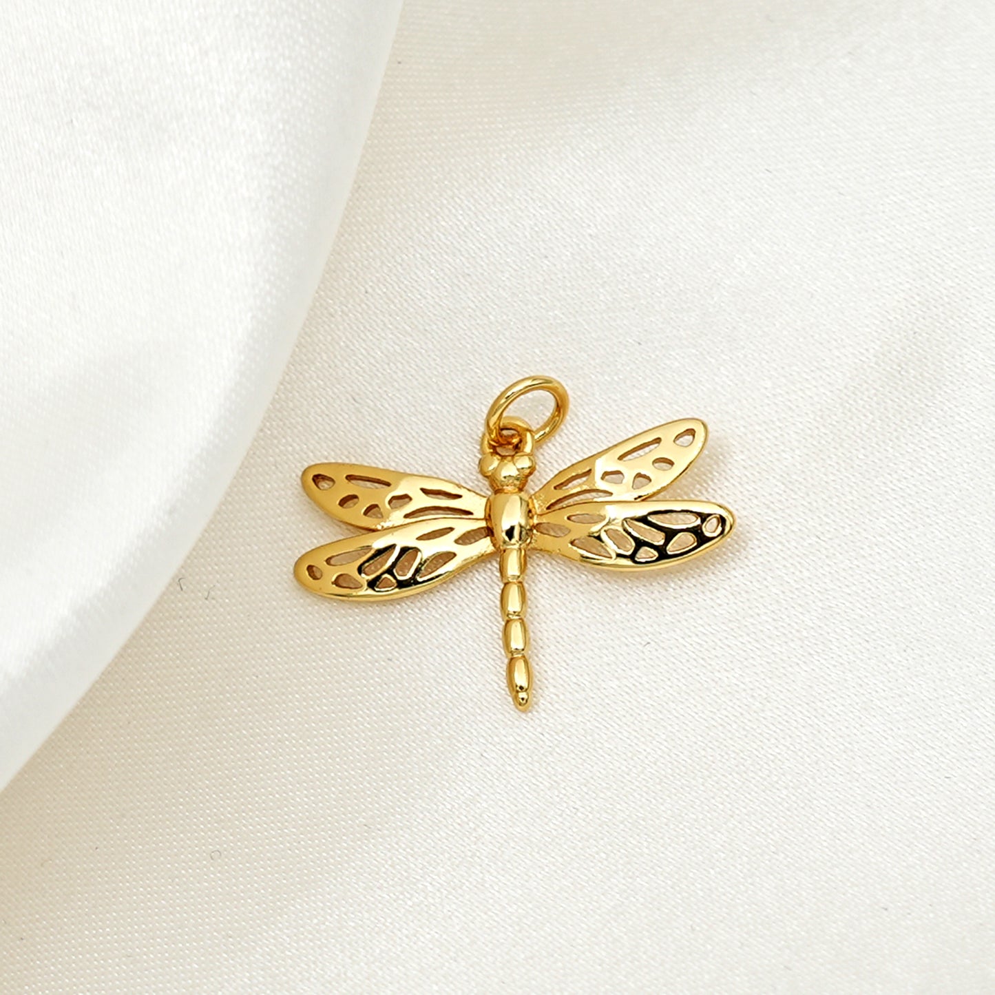 Gold Filled Dragonfly Charm For Bracelet Necklace