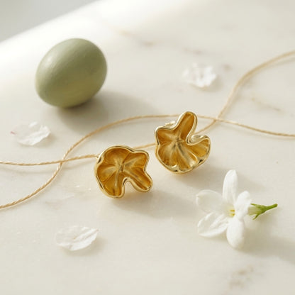 Gold Flower Stud Earrings