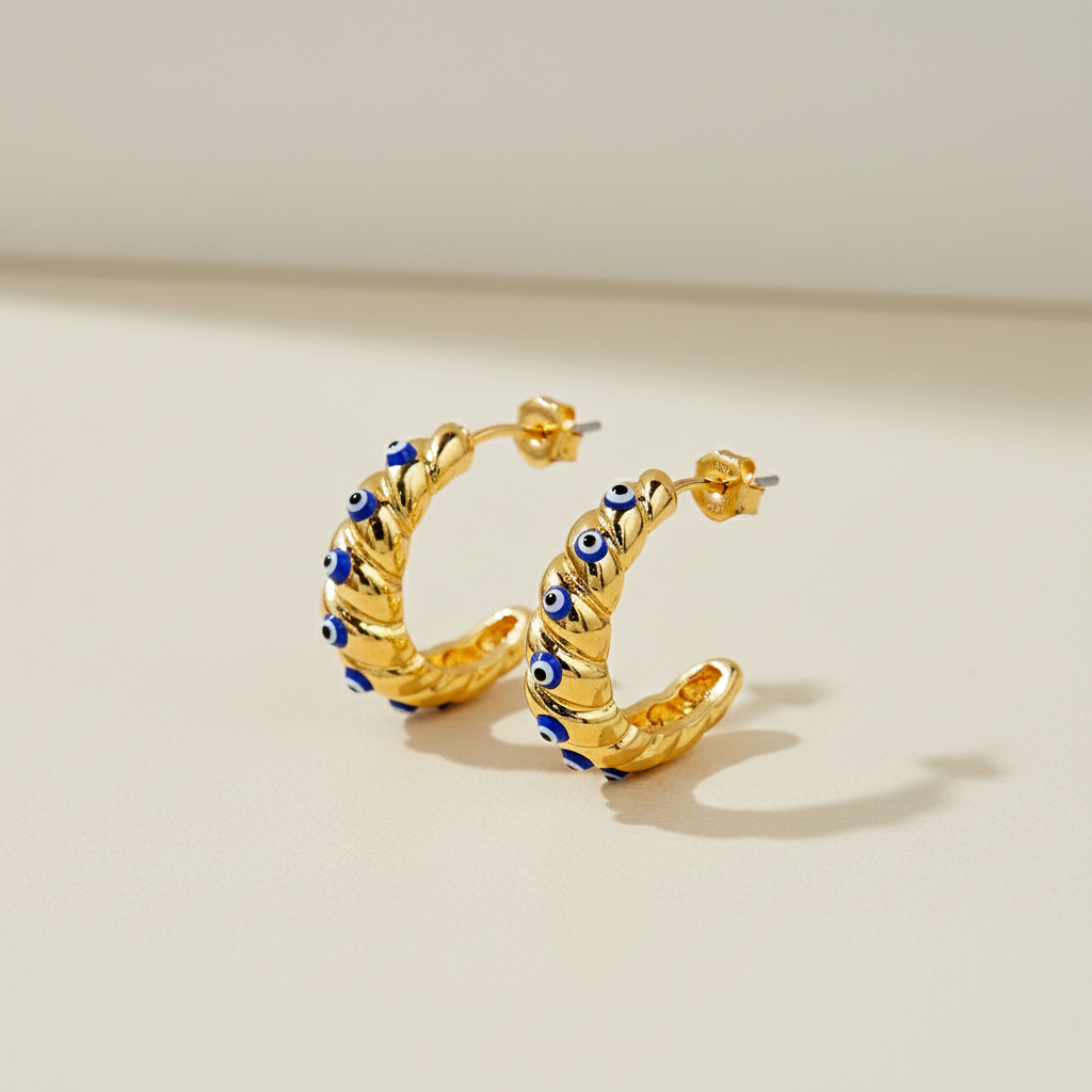 Evil Eye Hoop Earrings