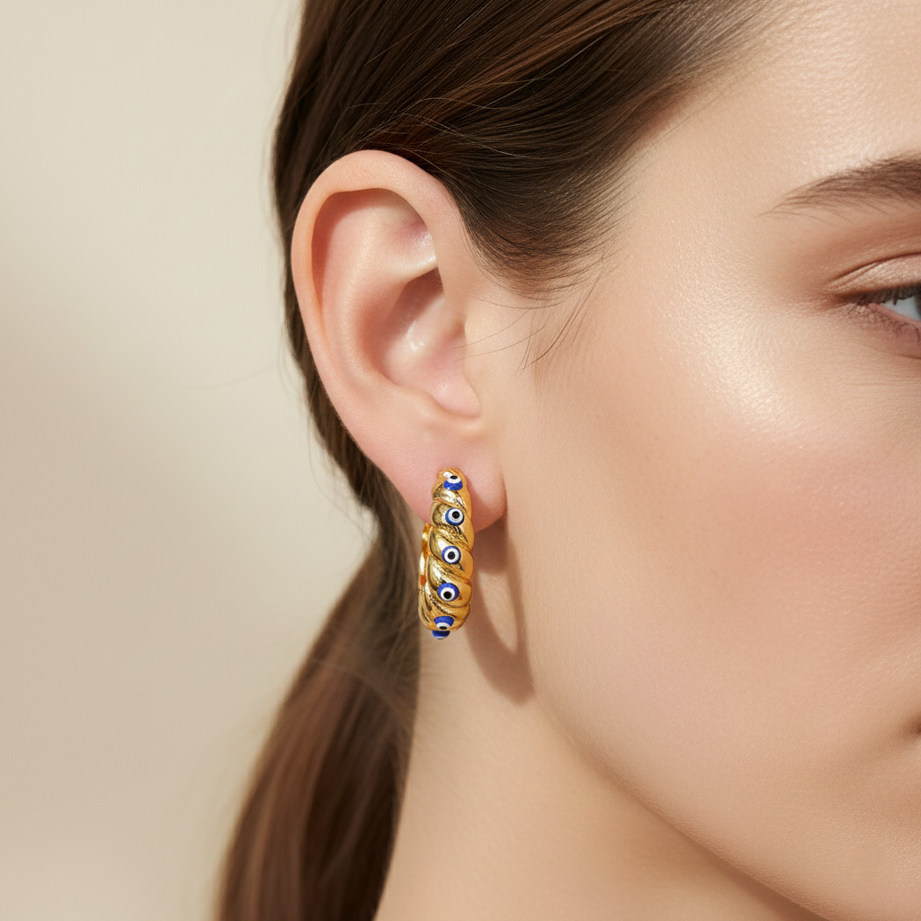 Evil Eye Hoop Earrings