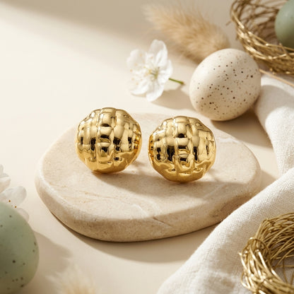 Big Dome Stud Earrings