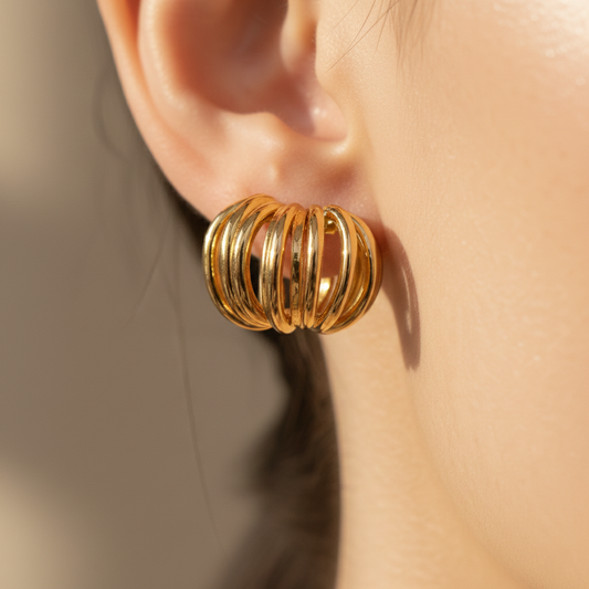 Gold Chunky Stud Earrings