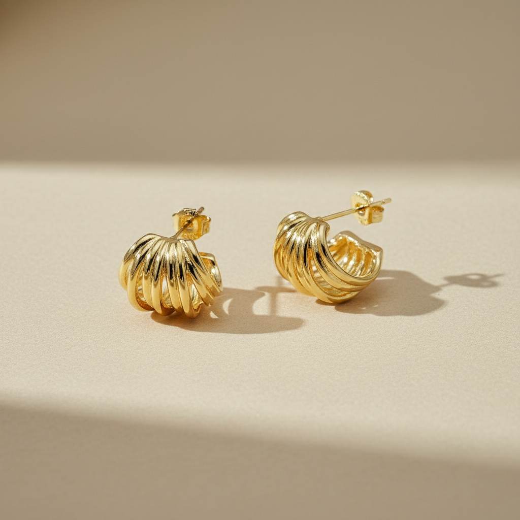 Gold Chunky Stud Earrings