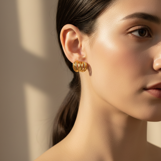 Gold Chunky Stud Earrings