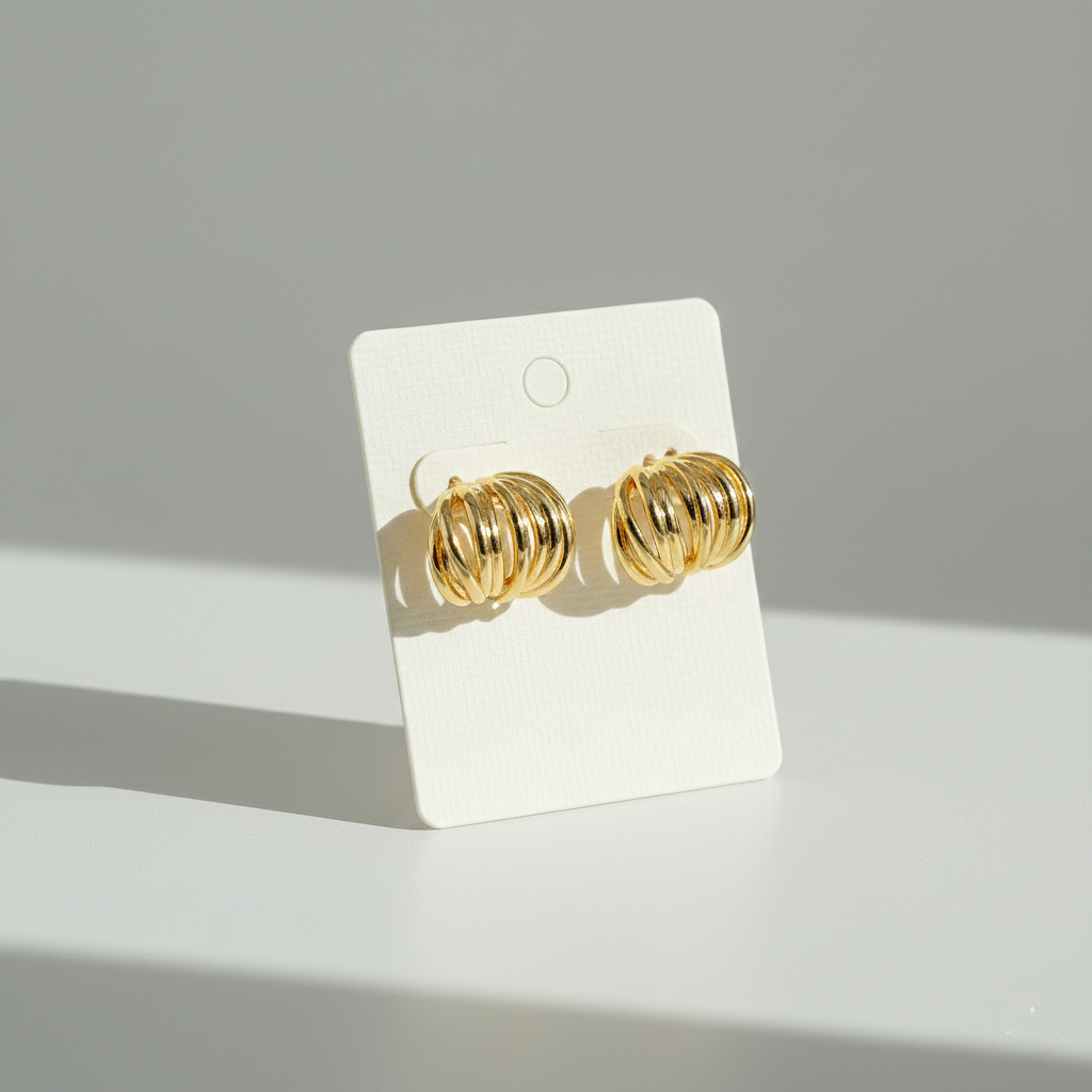 Gold Chunky Stud Earrings